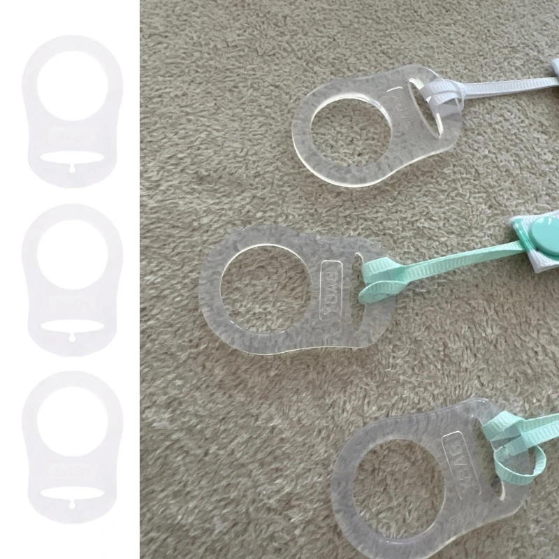 

12 Pack Silicone Clips Adapter Baby Pacifier Ring Holder Clip Adapter