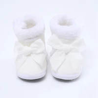 Newborn Baby Boots Shoes baby Girl Shoes Bow Plus Velvet Cotton Toddler First Walkers Booties Cotton Warm Infant Crib Boots 4