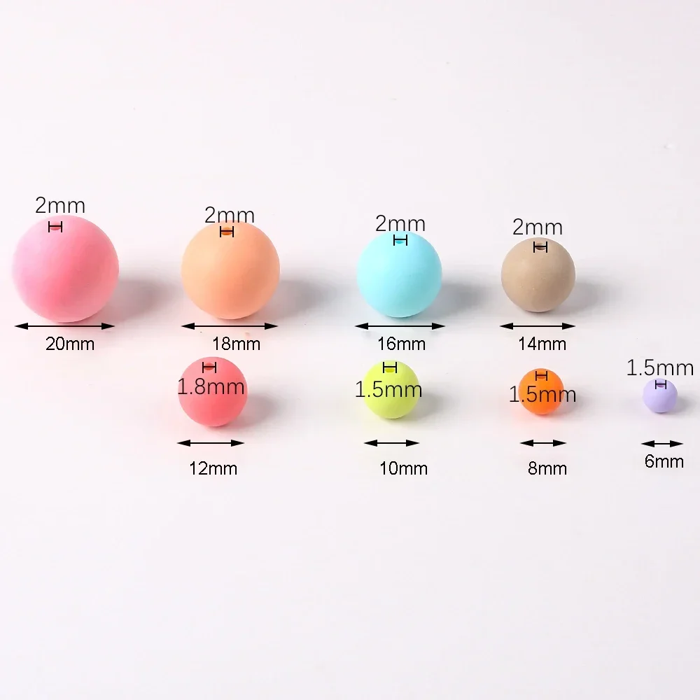8-14mm 원형 아크릴 비즈 무광 루즈 스페이서 비즈 여성용 쥬얼리 제작 DIY 바느질 보헤미안 여름 팔찌 목걸이