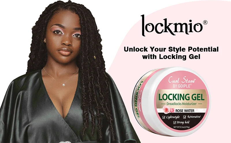 GOIPLE 9.5oz Rose Water Locking Gel Strong Hold Dreadlocks Moisturizer Anti Frizz Hair Gel Locks and Twist Braid Conditioner