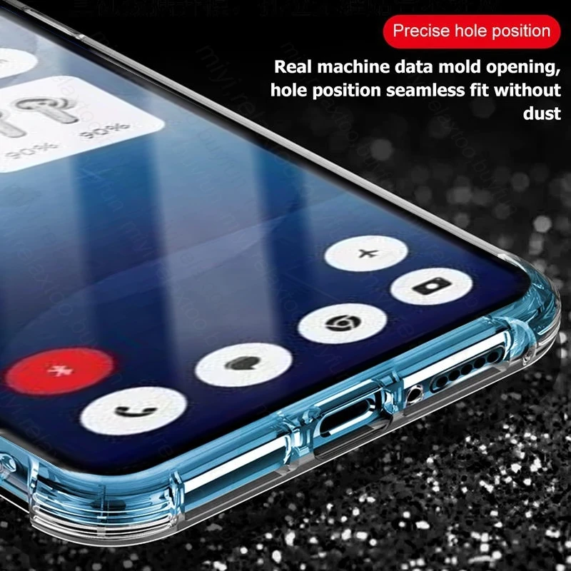 Clear Crystal Shockproof Silicone Case - Anti-Yellowing Protective Cover