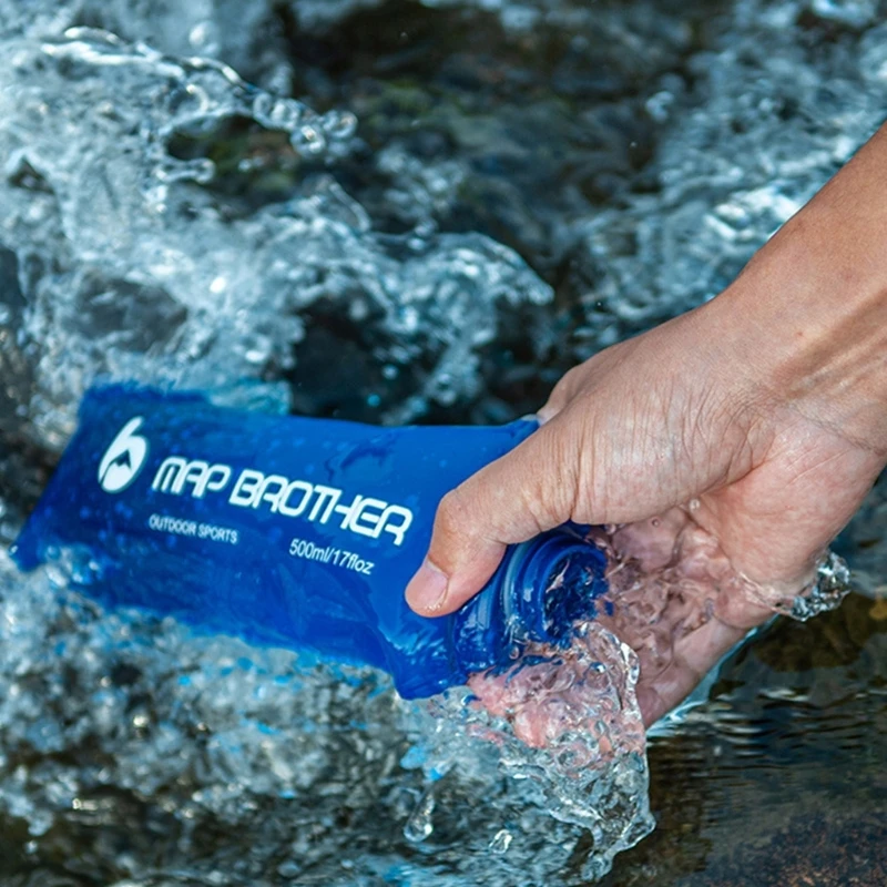 Running Sport  Soft Water Bottle Folding TPU Soft Flask Water Bag for Sports  Running Traveling Hiking Cycling 2