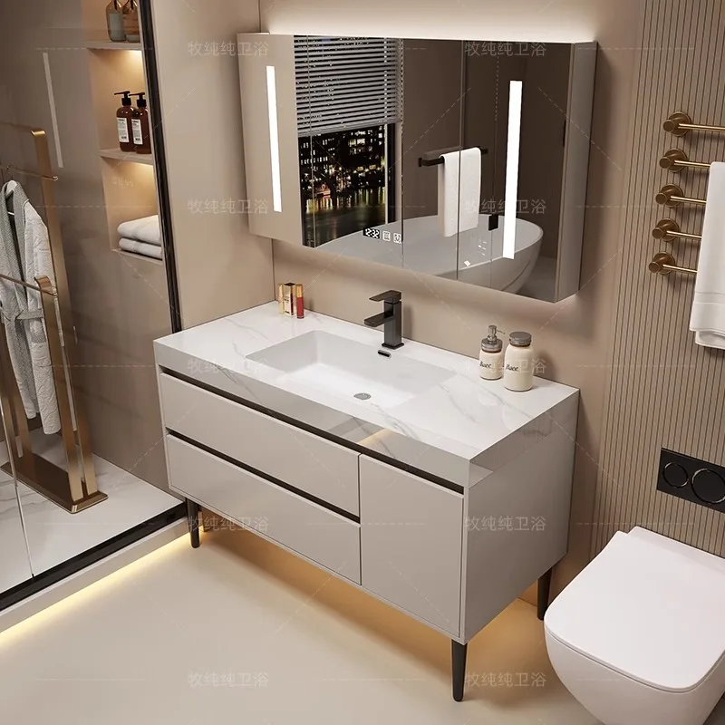 Floor Vintage Bathroom Vanities Partition Light Toilet Mirrors Bathroom Vanities Storage Shower Gabinete Para Banheiro Furniture