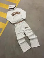 Haute rue mode imprimé léopard lettre brodée hommes vêtement de sport Y2K américain décontracté rétro sweat à capuche tendance vêtements amples 2