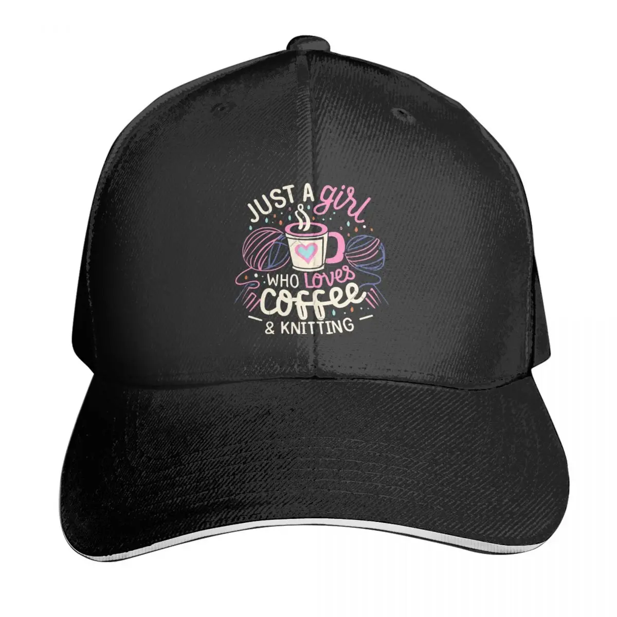 

Just A Girl Who Loves Coffee And Knitting Casquette, Polyester Cap Modern Practical Birthday Gift