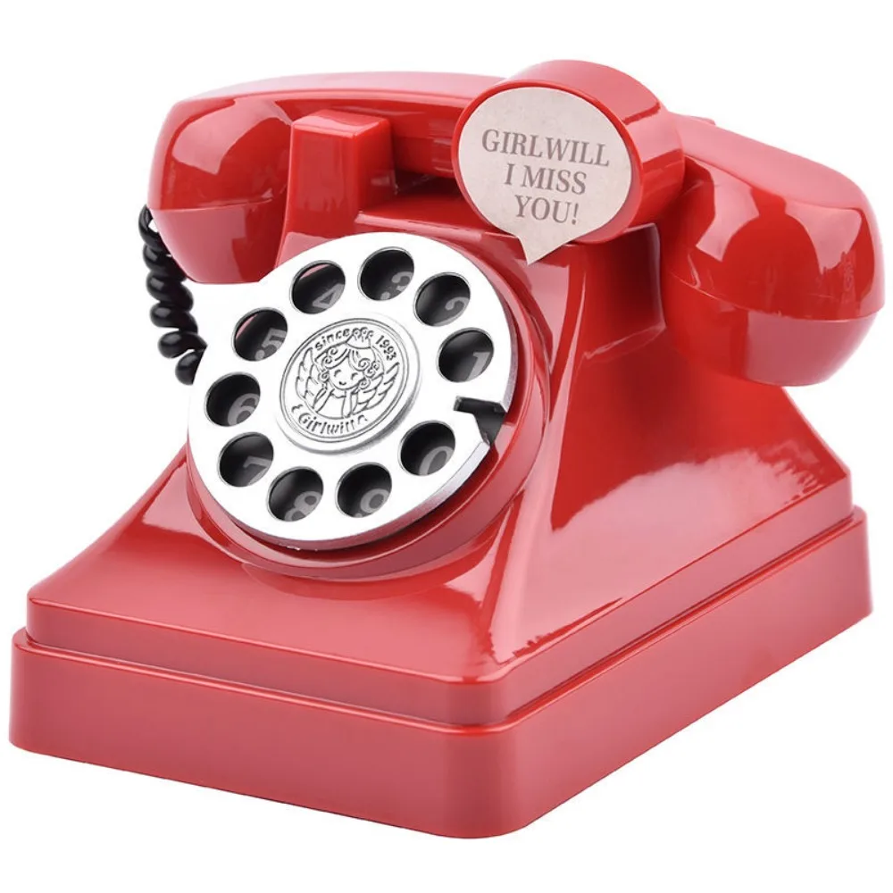 Simpatico salvadanaio a forma di telefono retrò, regalo creativo, scatola per monete e denaro, mobiletto per vini, ornamenti in plastica per bambini._voghion.com