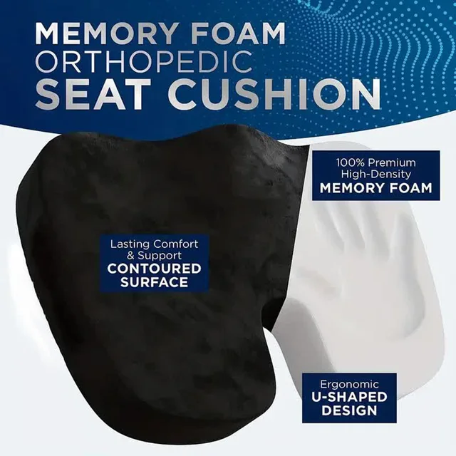 Coussin de siège de voyage en mousse à mémoire de forme, oreiller en forme de U pour chaise, voiture, bureau, soutien des hanches, Massage, oreiller orthopédique 2