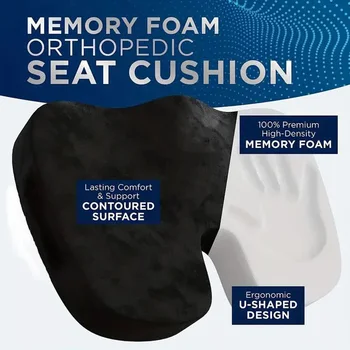 Travel Seat Cushion Memory Foam U-Shaped Pillow for Chair Cushion Pad Car Office Hip Support Massage Orthopedic Pillow 2