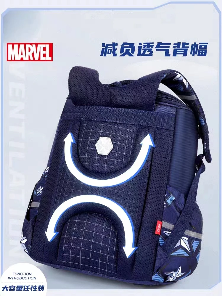 2023 Disney New School Bag For Boys Iron Spider Man Captain America Primary Student Shoulder Orthopedic Backpack Gifts Mochila