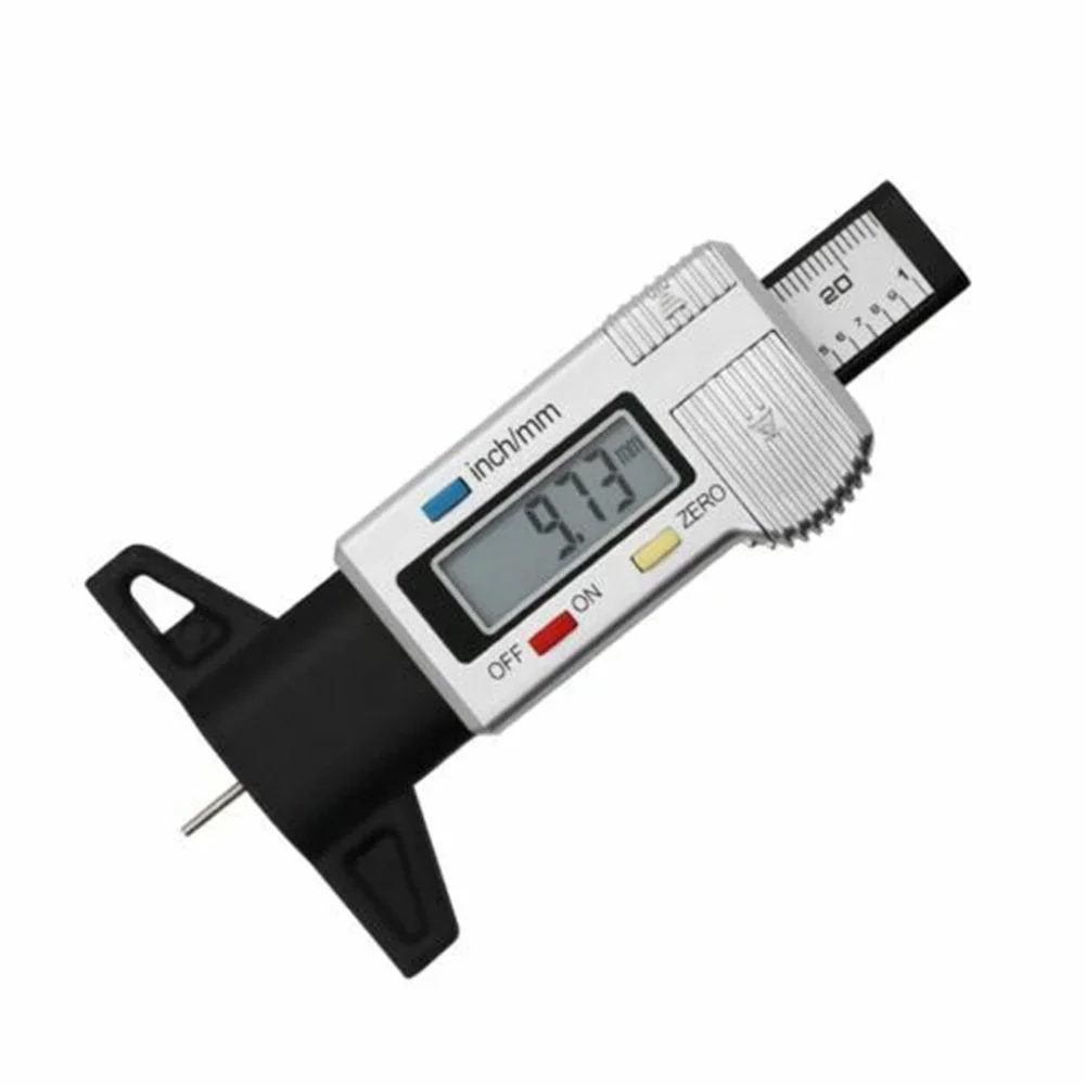 

Digital Tread Depth Gauge Silver Tyre Depth Gauge Tread Motorbike Car Truck Digital Tester Tire Wear Detection Measuring Tool