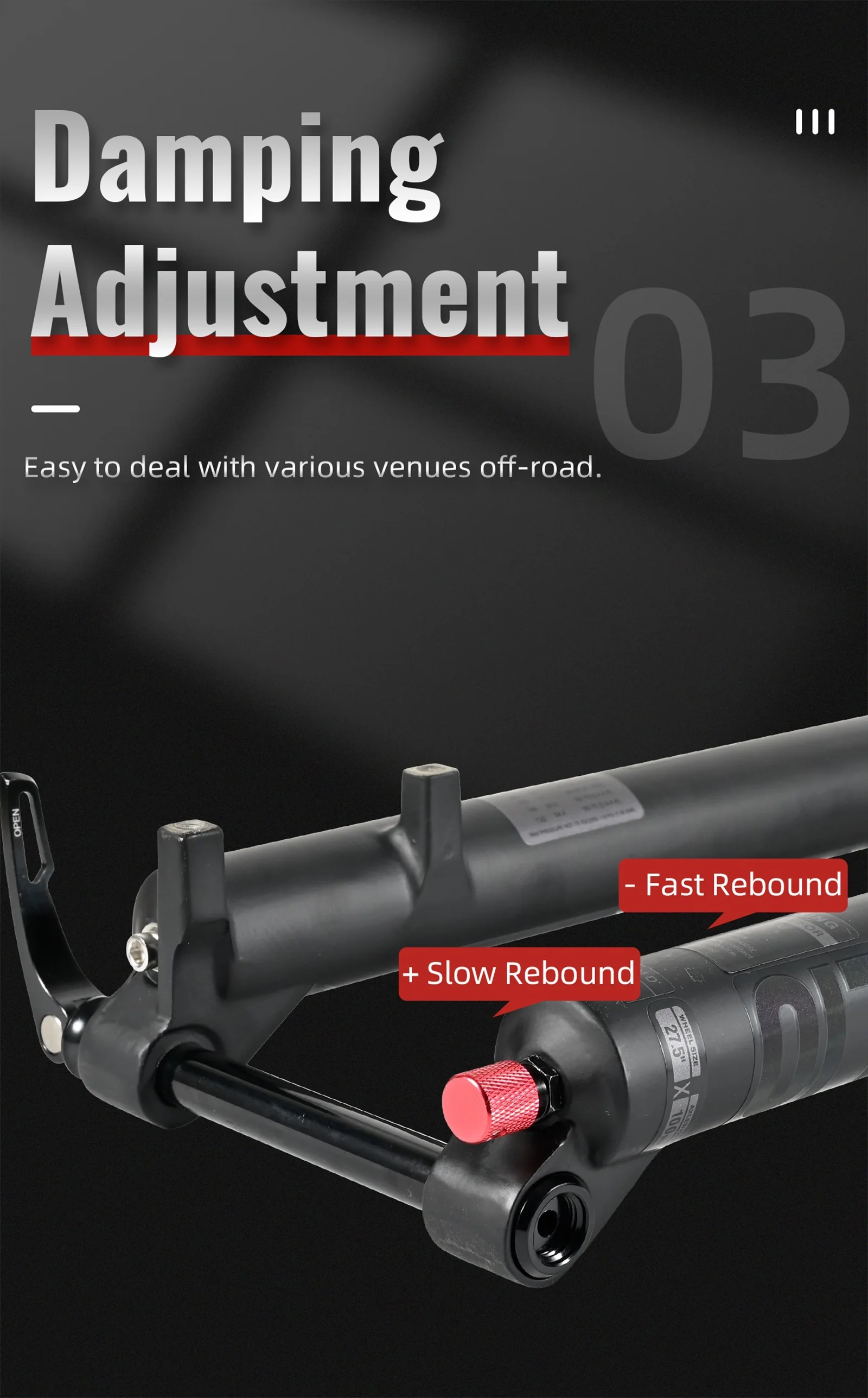 150mm Travel Air Suspension Fahrrad gabel, Nanlio Doppels ch ulter Schnee gabel 27,5 Zoll/29*2,5 Zoll MTB-Gabel für E-Bike, 15/9mm – Detail 9