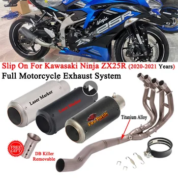 For Kawasaki Ninja ZX25R ZX-25R 20-21 Full System Motorcycle Exhaust Escape Modify Titanium Alloy Front Mid Link Pipe Muffler