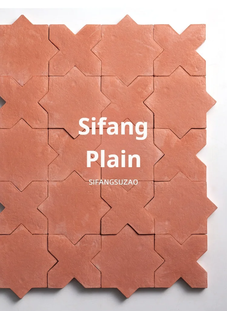 Description Picture 4 of itemRetro geometric all-over cement brick cross star background wall tile commercial space wall handmade brick