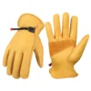 Leather Work Gloves For Men Yellow Cowhide Heavy Duty Safety Protective Driver Working Welding Mechanic Gloves 1