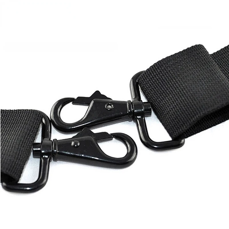 Black Adjustable Shoulder Bag Strap with Double Hooks for Laptop Computer^