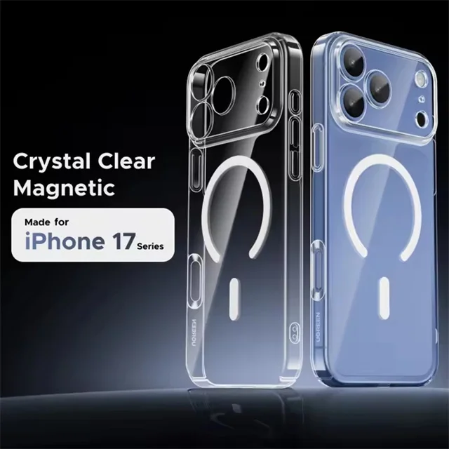 Sleek Transparent Phone Case with MagSafe Compatibility and Magnetic Charging Feature