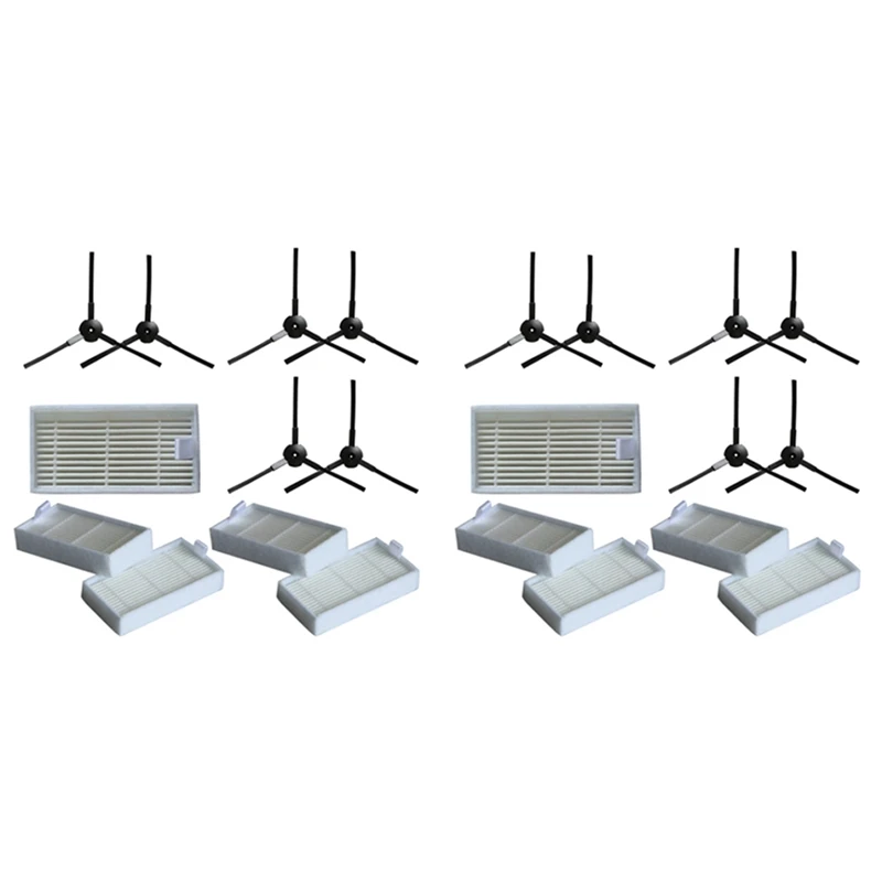 Spazzola Laterale 12X + Filtro 10X Per Sostituzione Accessori Per Aspirapolvere Robotico Lidl Silvercrest Ssr 3000 A1