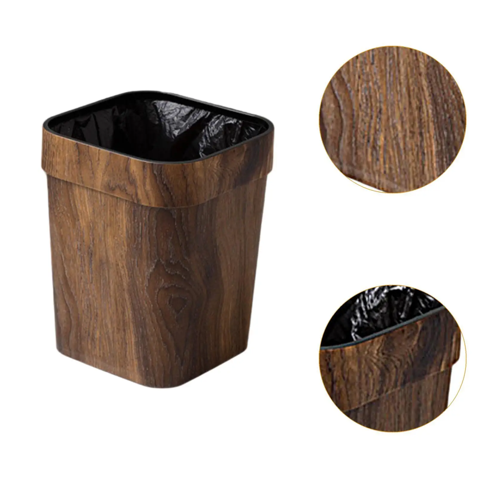 Trash Bin Recycle Bin Portable Compact Farmhouse Small Narrow Garbage Can Garbage Container for Living Room Dorm Room Kitchen