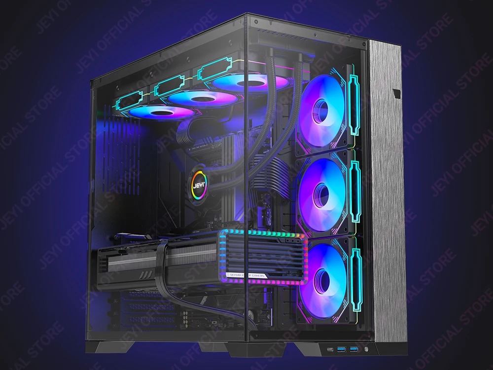 JEYI RGB-Lüfter, 120 mm, Computergehäuse, Hochleistungs-Lüfter-Set, 6-poliger PC-Lüfter, Kühler, leiser Kühler mit ARGB-Controller – Detail 14