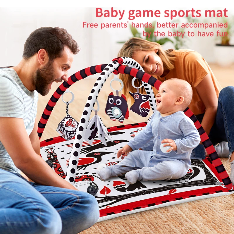 Children Fitness Frame Crawling Play Mat Crawling Blanket Early Education Newborn Puzzle Mobile Gym Toys Game Activity Blanket
