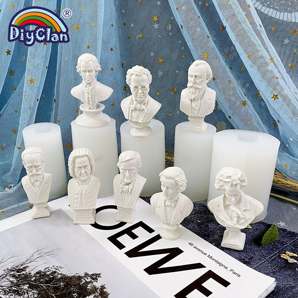 20 Stile Simulation Figur Statue Silikonform Göttin David Musiker Griechenland Statue für DIY Harz Gips Kerzenherstellung Form – Detail 3