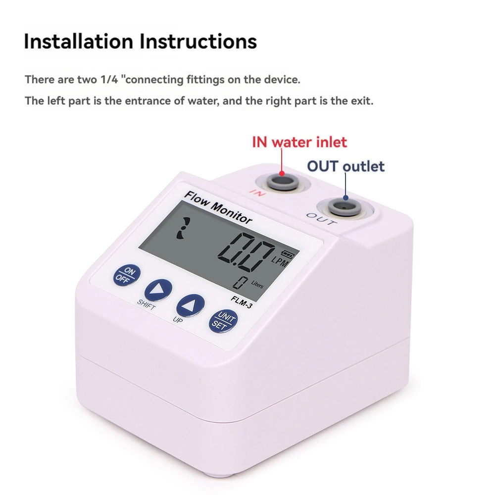 RO Pure Water Machine Flow Meter FLM-3 Digital Water Purifier Filter Cartridge Usage Cycle Detection Instrument Tool