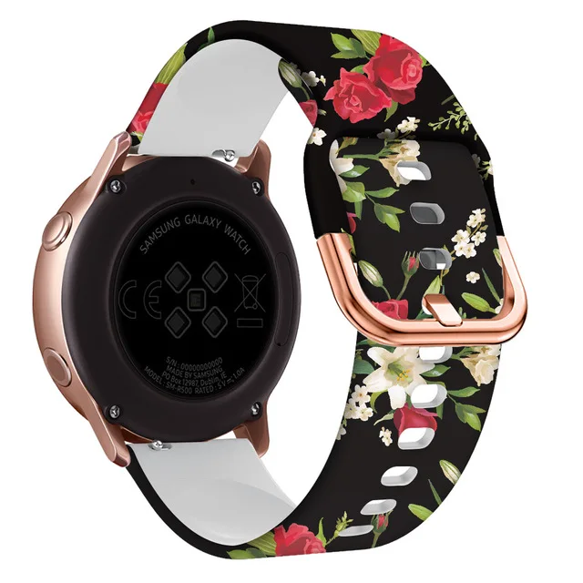 

Ремешок силиконовый для Samsung Galaxy Watch 4 40 мм 44 мм, браслет с принтом для Galaxy Watch 4 Classic 42 мм 46 мм, 20 мм