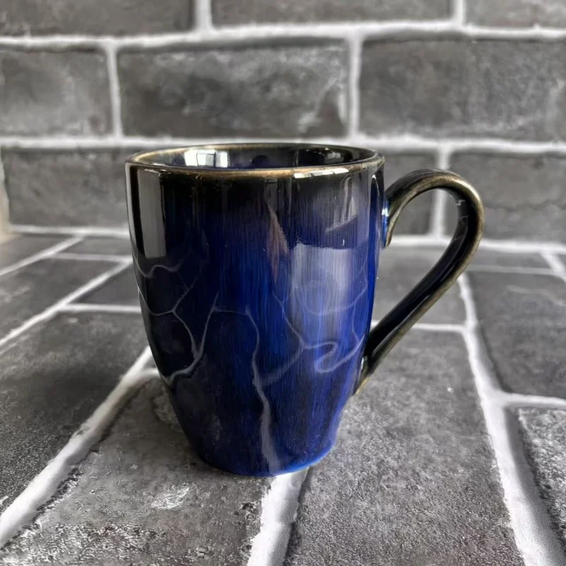 Set 2 Tazze Da Caffè In Gres 350 Ml – Stile Retrò Con Cucchiaio – Microonde E Lavastoviglie – Regalo Ideale - 2