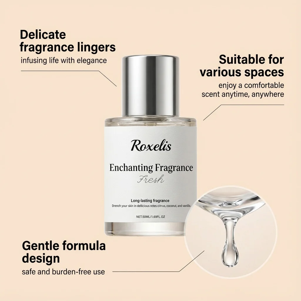 Roxelis Citrus Floral Happy Time Fragrance Natural Fresh Romantic Mild Elegant Portable Scent For Daily Outings