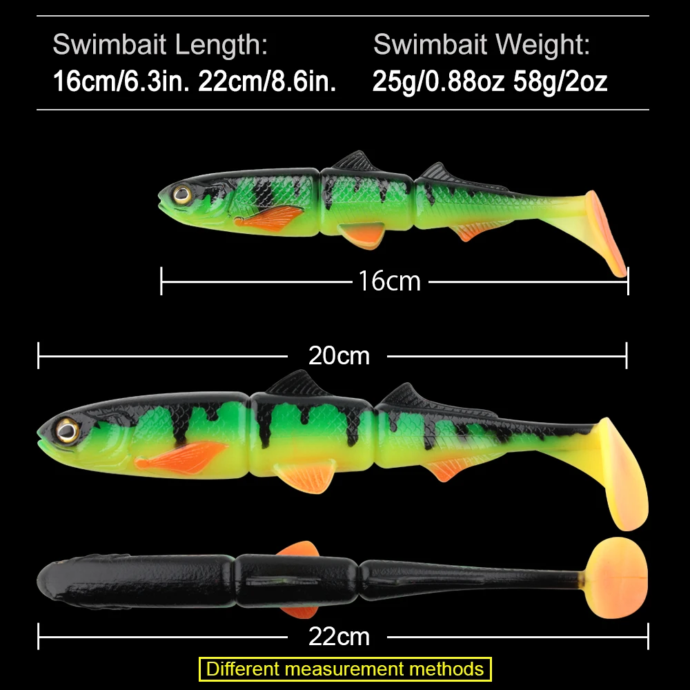 Spinpoler Fishing Lure Kit Soft Bait 16cm 22cm With Stingers Rig Hook  Sinker Swimbait 5g 10g