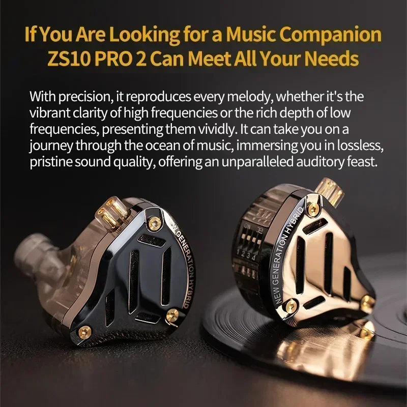 KZ ZS10 Pro 2 Metal Earphone High-Performance Dynamic Driver HIFI In Ear Bass Earbud Tuning Switch Headphone w/ Accesorries 4