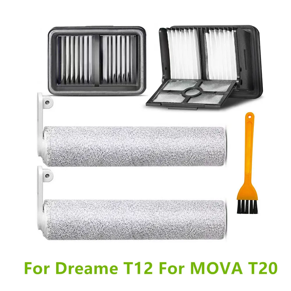 

Для Dreame T12, Роликовые щетки, фильтры Hepa для MOVA T20, беспроводные паровые напольные скребки, аксессуары