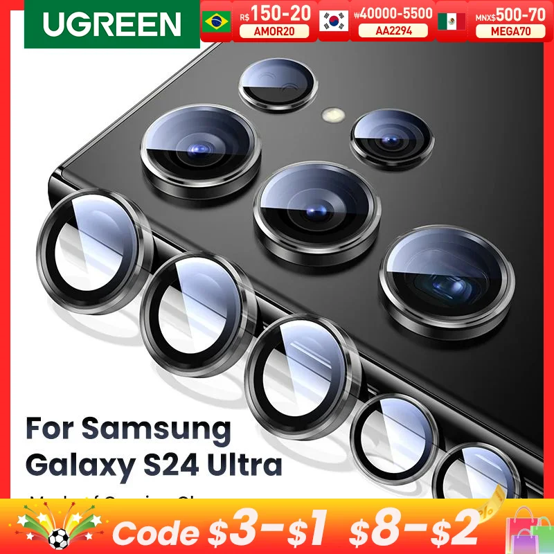 UGREEN Camera Lens Protector for Samsung Galaxy S24 Ultra Full Lens Glass for Samsung S24 Ultra Protective Film