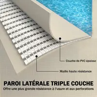 Piscine tubulaire rectangulaire avec pompe de filtration 3701L en PVC triple couche 316x238x66,5cm Gris 6