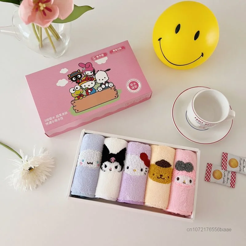 Cotton towel cotton face towels Sanrio Cartoon 5 Piece Set Hello Kitty Kuromi Melody Home Face Towel