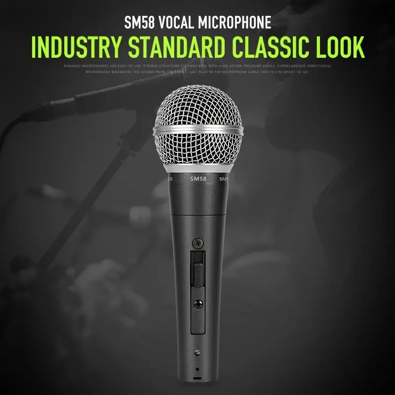 Sm-58S 카디오이드 다이나믹 마이크, 무대 노래방 전문 유선 마이크, BBOX 녹음 보컬