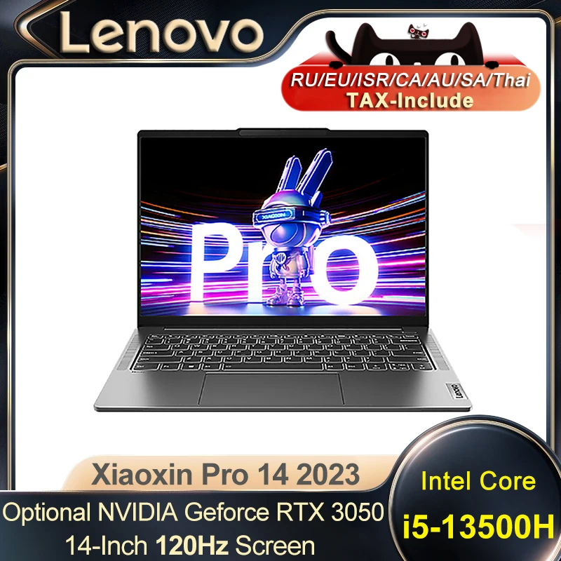 레노버 샤오신 Pro14 노트북 2023, 인텔 i5-13500H RTX3050, 16G, 32GB RAM, 1TB SSD, 14 인치, 120Hz 백라이트 키보드, 노트북 컴퓨터 PC