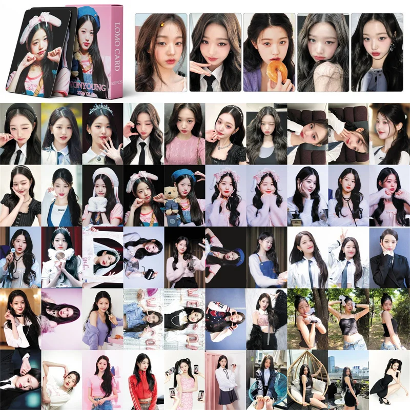 Kpop 55pcs/set IVE JAN WONYOUNG LOMO Card Photo Card Album Card Girl Group Eleven Fan Collection Gift Printing Photo Postcard