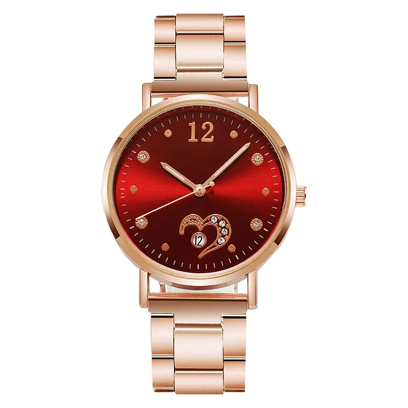 

Women's Quartz Watch Luminous Pointer Watch Stainless Steel Wristband Heart Ladies Decorations Gift For Friends Reloj Mujer