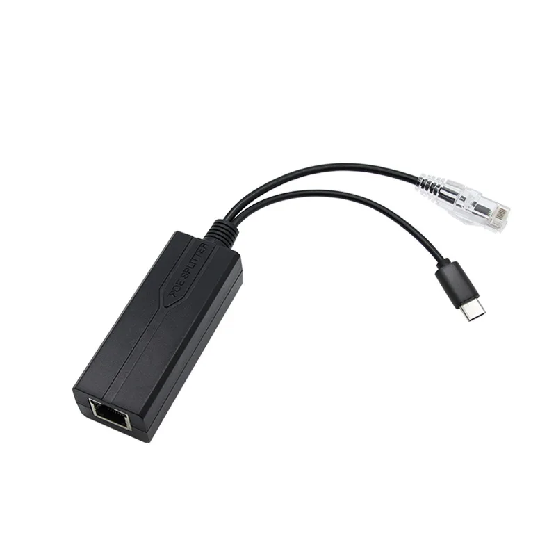 Gigabit TYPE-C 5V POE Spliter Adapter Cable Power Supply Module  for IP Camera Ethernet 1000Mbps 5