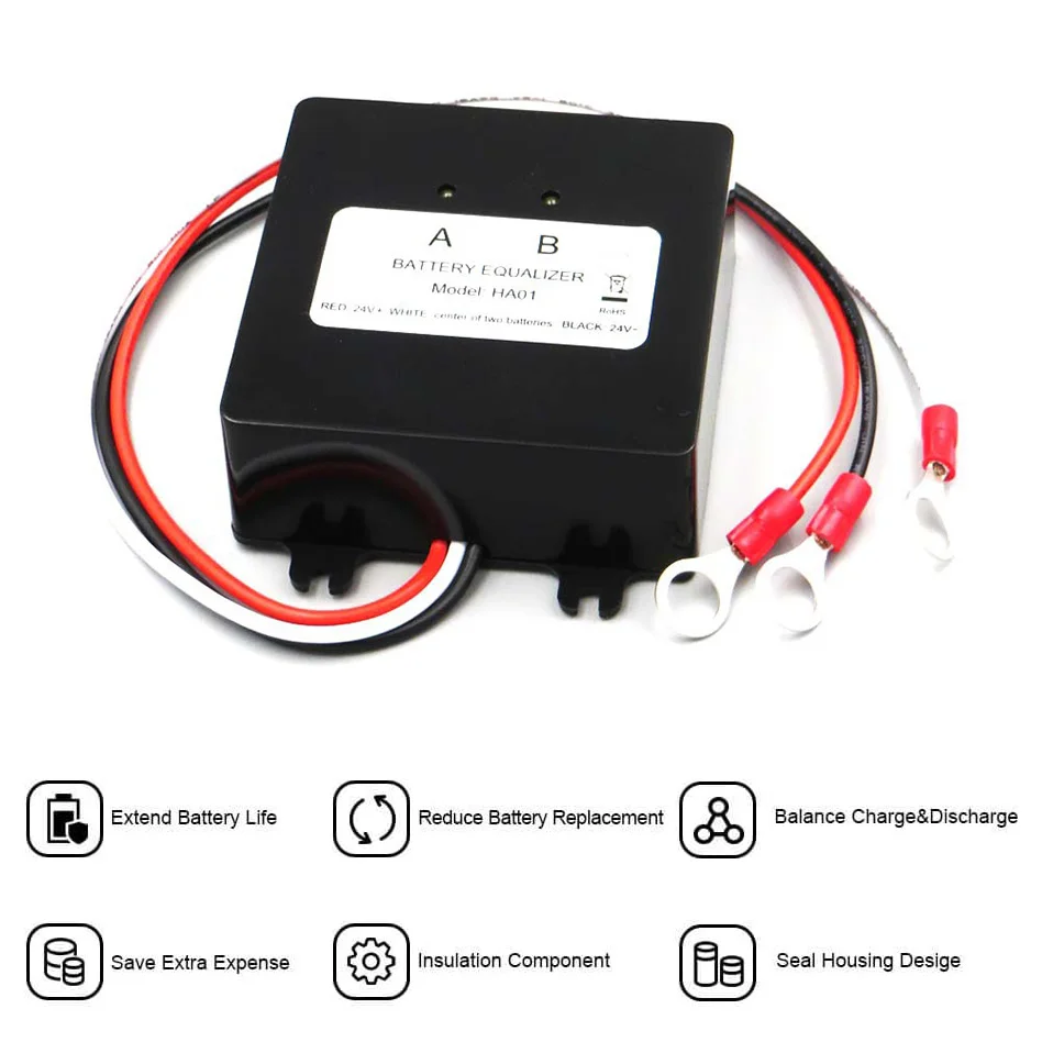 HA01 Solar Battery Voltage Equalizer for 24V Lead-Acid Gel Battery Balancer Stable Solar System