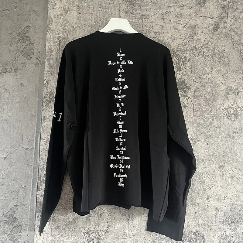 VULTURES 長袖カットソー ブラック Black Apricot Kanye West Vultures Long Sleeve T-shirt Men