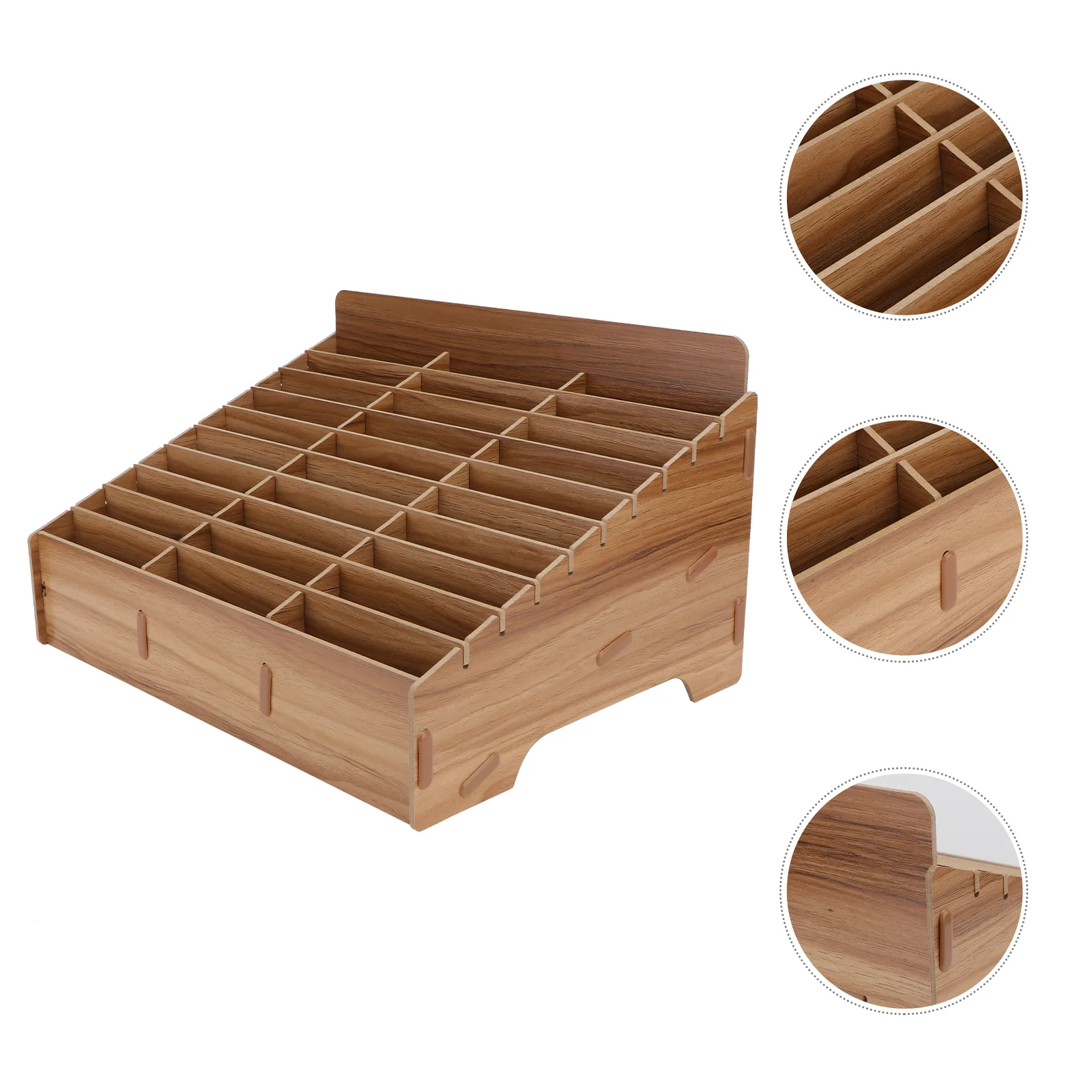 

Classroom Phone Finishing Box Mobile Phone Cell Phone Management Box Wooden Multi-grid Phone Storage Box (30 Grids)