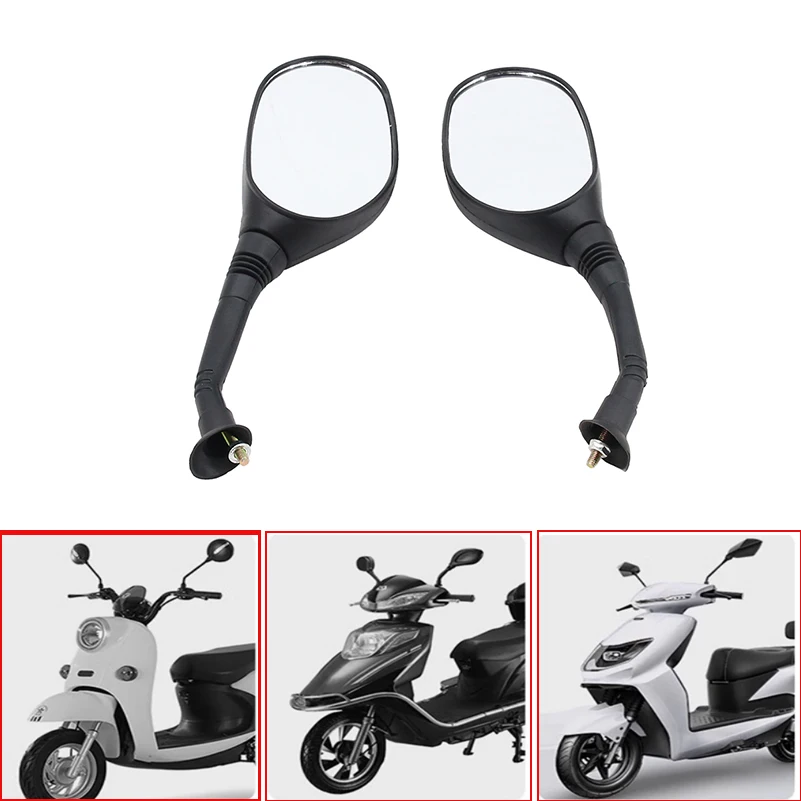 Universal Motorcycle and Scooter Rearview Mirror Set - Enhanced Convex Design