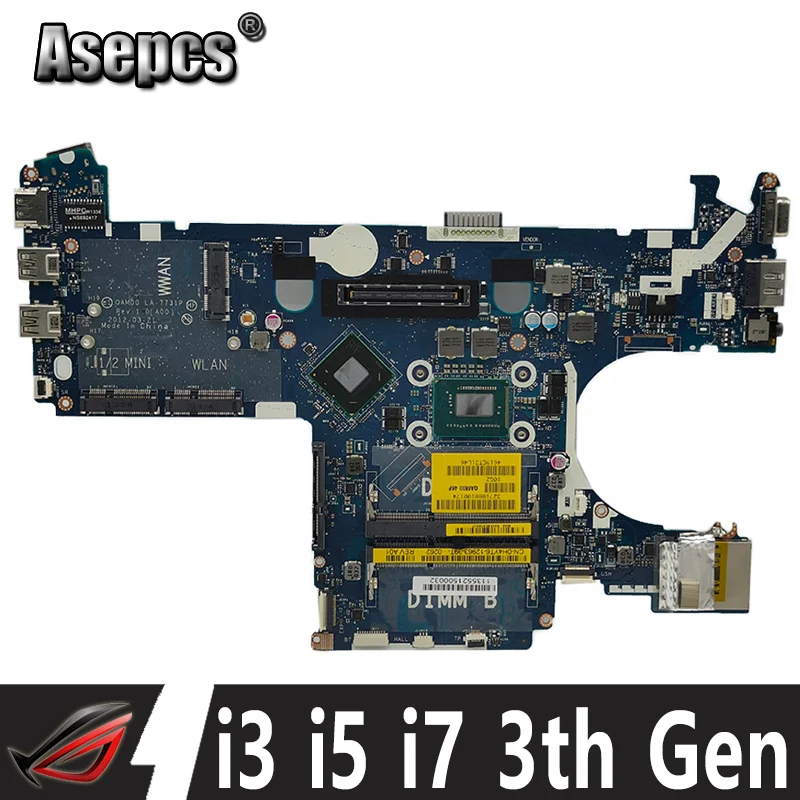 

QAM00 LA-7731P для Dell latitude E6230, материнская плата ноутбука CN-0WYWKH 0W7YTC 076C 0R материнская плата для ноутбука w/ i3 i5 i7, ЦП 3-го поколения