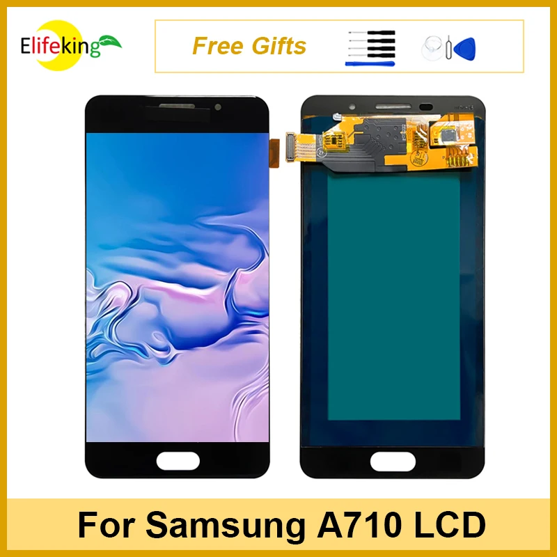 

5.5'' LCD For Samsung Galaxy A7 2016 A710 Display Touch Screen A710F A710M A7100 Digitizer Assembly Replacement With Free Gifts