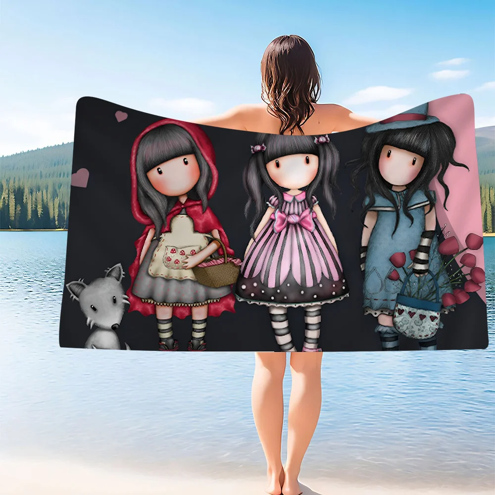Cartoons S-Santoro G-Gorjuss Microfiber Beach Towel Absorbent Quick Dry Soft Yoga Swimming Resort Mountain Climbing Towel 5