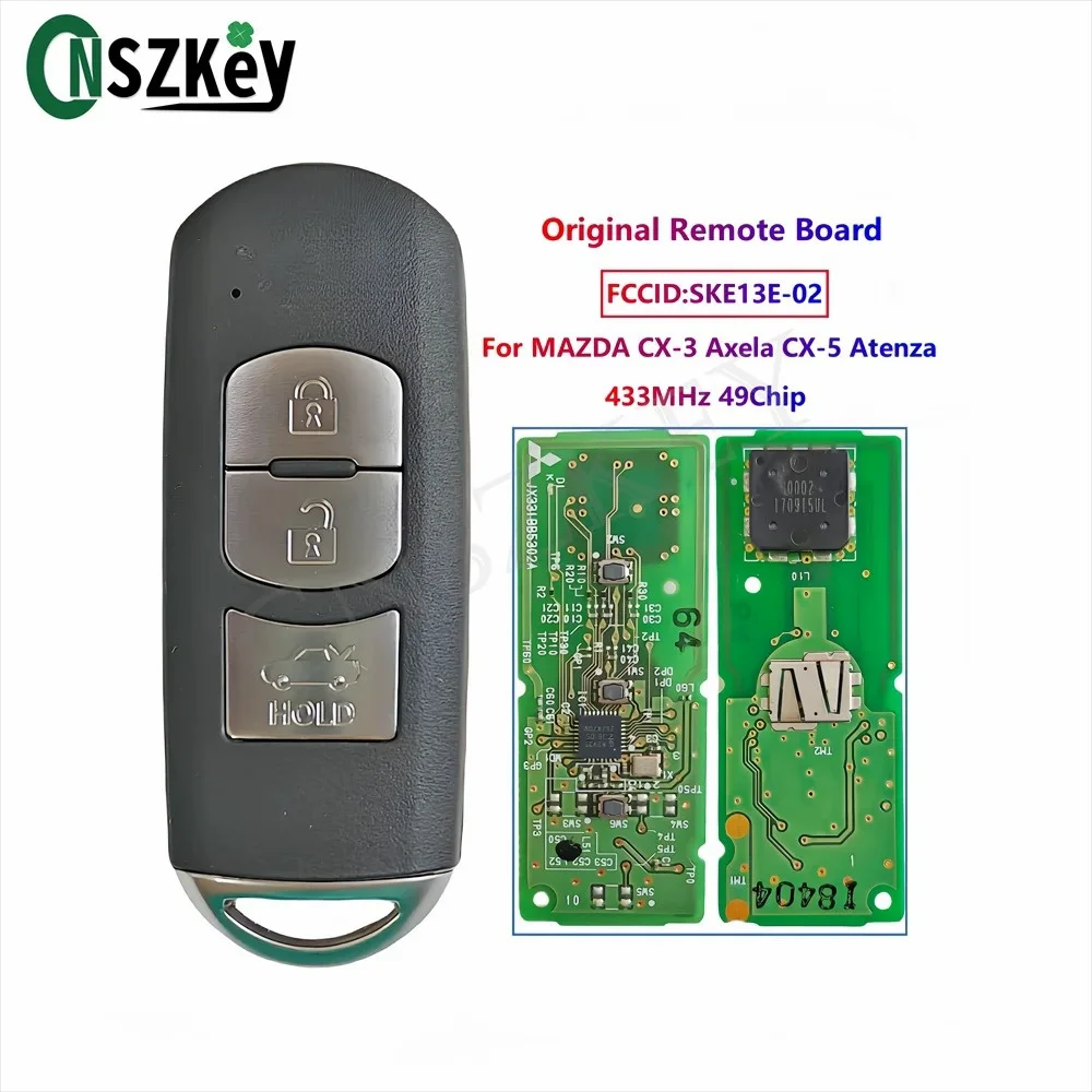 CNSZKEY FCC ID:SKE13E-02 Original Board Smart Remote Key For Mazda