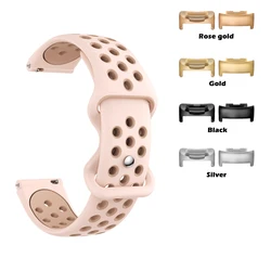 Breathable Quick - Dry Silicone Sport Wristband with Round Hole Strap Design - Black (Pink)