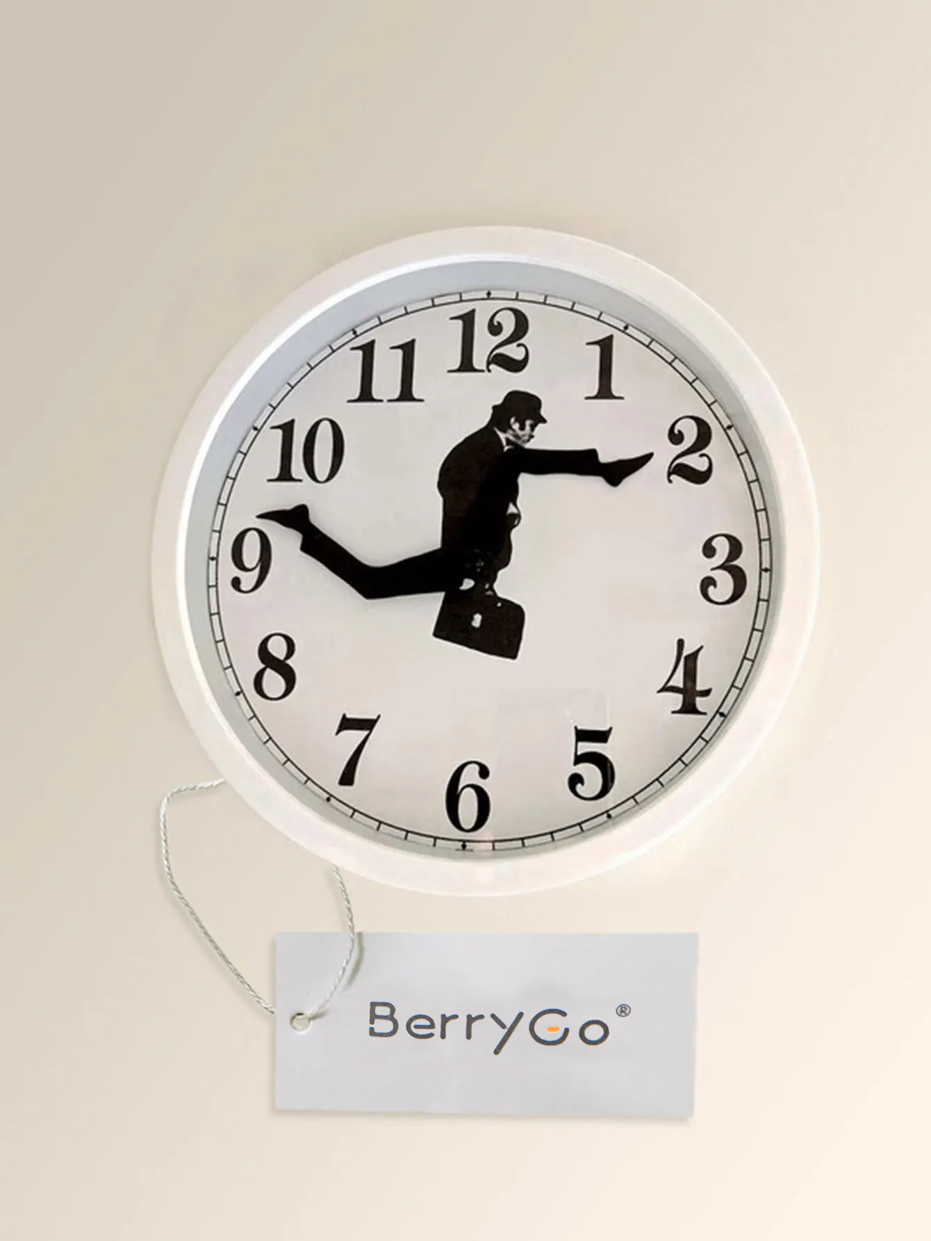 berrygoは、漁師の壁時計と一緒に家の装飾ノベルティ壁時計面白いウォーキングサイレントミュート時計